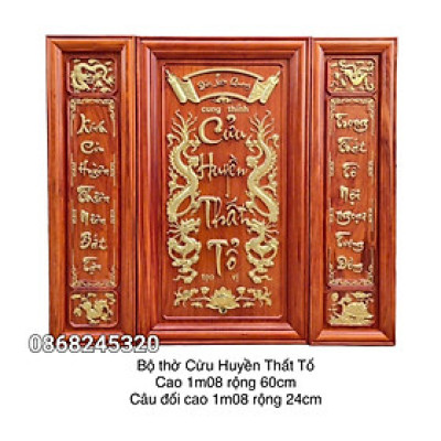 Bộ đồ thờ cửu huyền thất tổ bằng gỗ hương đá ,