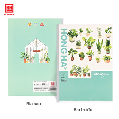 Vở kẻ ngang 200 trang ép keo dán gáy Oxygen Hồng Hà - 1092