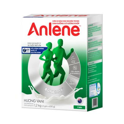 Bao bì mới - Combo 4 Sữa Bột Anlene Hương Vanilla (Hộp Giấy 1,2kg)