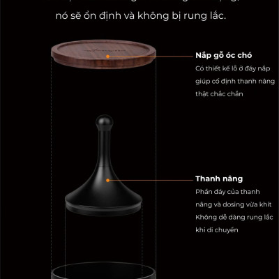 Feepie dosing hứng đong cà phê Wood charm
