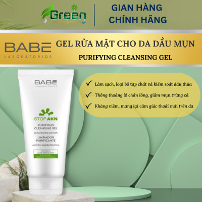 COMBO Viên sáng da Ado Glutathion và Gel rửa mặt BABE Stop AKN Purifying Cleansing Gel (100ml)