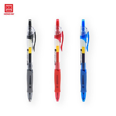 Hộp 12 Bút gel, bút bi nước Hồng Hà mực Xanh, Đen, Đỏ màu sắc tươi sáng - 2766