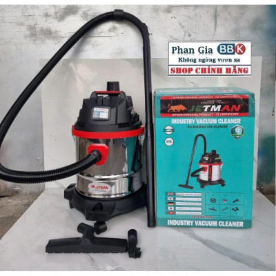 Máy Hút Bụi Công Nghiệp JETMAN 20L, Công Suất 1600W, Mô Tơ 100% Dây đồng, Bảo Hành 1 Năm