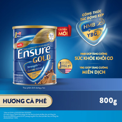 Thực phẩm dinh dưỡng y học Ensure Gold hương cà phê 800g/850g