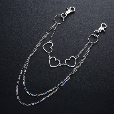 Xích đeo quần thời trang 3 trái tim unisex nam nữ độc đáo