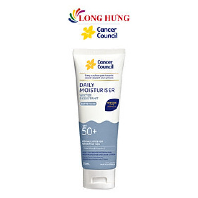 Kem chống nắng lâu trôi Cancer Council Daily Moisturiser Water Resistant SPF50+ (75ml/150ml) - Hàng chính hãng