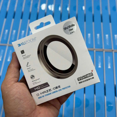 Bộ Lens Bảo Vệ Camera Trong Suốt dành cho iPhone 16 | 16 Pro | 16 Plus | 16 Pro Max hiệu Kuzoom Crystal Có Khung Hỗ Trợ Dán - Hàng chính hãng 