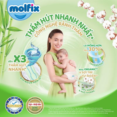 Combo 2 Tã quần Molfix Thiên nhiên Ultra M152/L136/XL124/XXL112