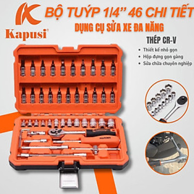 Bộ Tuýp 1/4” 46 Chi Tiết – Dụng Cụ Sửa Xe Đa Năng – CR-V Cao Cấp 510346 Harden