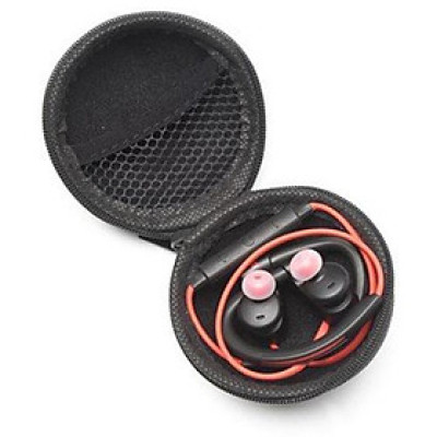 Bóp Đựng Tai Nghe, Cóc Cáp Sạc Tròn Đen Cao Cấp