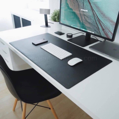 Bàn Di Chuột - Miếng Lót Chuột Cỡ Lớn Doron-HDC01 Size 40x80, 45x90 cm - Kiêm Deskpad Thảm Da, Trải Bàn Làm Việc Chống Nước Dùng Được Hai Mặt - Hàng Nhập Khẩu