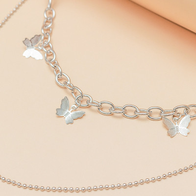 Dây đeo thắt lưng thời trang phổ biến chuỗi bi mặt dây chuyền cánh bướm