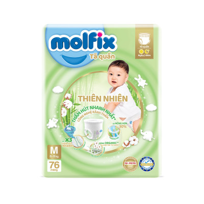 Combo 2 Tã quần Molfix Thiên nhiên Ultra M152/L136/XL124/XXL112