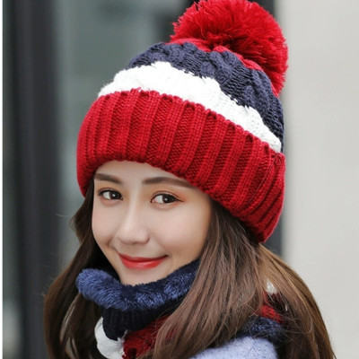Nón mũ len nữ tặng kèm khăn choàng cổ thời trang Hàn Quốc mới dona223040103