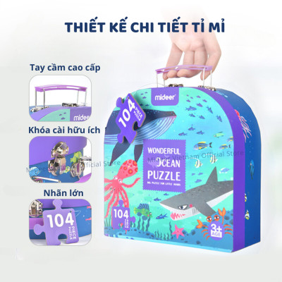 Đồ Chơi Xếp Hình Đại Dương 104 Mảnh Wonderful Ocean Mideer Vali Gift Box Puzzle