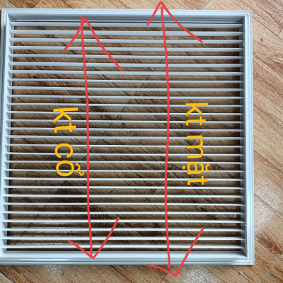 Miệng gió nan bầu dục 600x600mm dạng nan xoay nhôm cho điều hòa âm trần