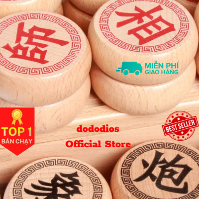 Cờ tướng bằng gỗ tự nhiên - 40 x 35 cm - Quân đường kính 3,9cm - Chính hãng dododios