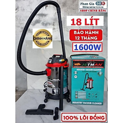 [chính hãƞg] Máy hút bụi KHÔ ƯỚT JETMAN 18L CÔNG SUẤT 1600W, CÓ CHỨC NĂNG THỔI, 100% DÂY ĐỒNG