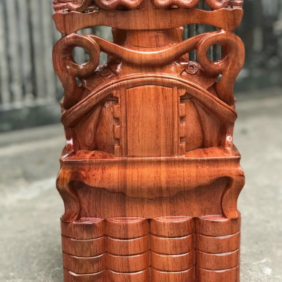 Tượng phật ông thần tài bằng gỗ hương đá kt 40×22×18cm