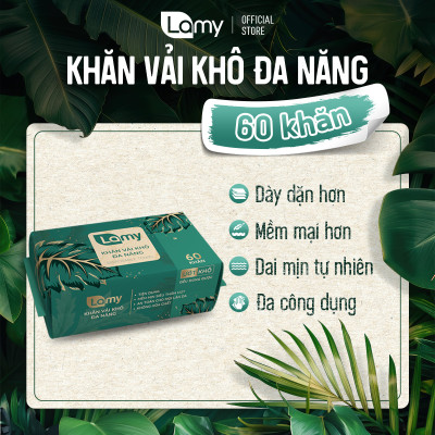 Khăn vải khô đa năng Lamy EcoWipes gói 60 tờ không mùi không cồn không chất tẩy trắng