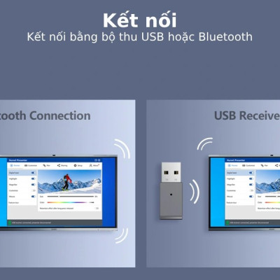 Bút trình chiếu Bluetooth dùng cho màn hình tương tác, LED Norwii N10S Pro laser màu xanh. HÀNG CHÍNH HÃNG CÓ BẢO HÀNH !!!