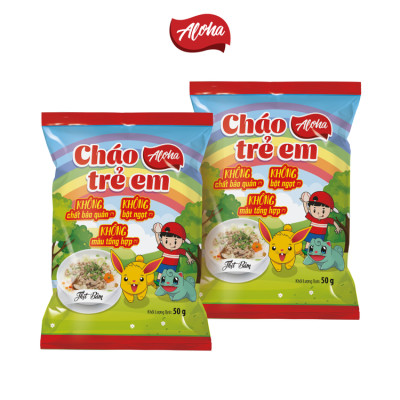 Cháo trẻ em Aloha Vị Thịt Bằm - Ăn liền - Gói 50gr - Thùng 50 gói