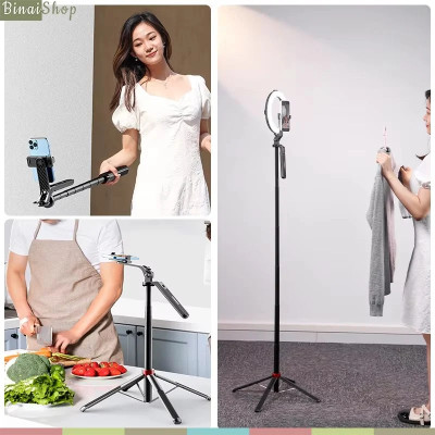 Ulanzi MA09 - Tripod Selfie Điều Khiển Từ Xa Bluetooth Dành Cho Gopro, Điện Thoại, Máy Ảnh, Chiều Cao Tối Đa 1,8m - Hàng chính hãng