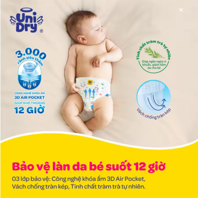 Tặng thêm 4 miếng Bên Trong - Tã Quần UniDry L68 +4 Siêu Khô Thoáng Cho Bé Từ 9-14 kg - Date luôn mới