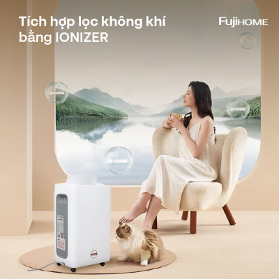 Máy hút ẩm lọc không khí 30m2 DH18W nhập khẩu FUJIHOME Nhật Bản, máy hút ẩm không khí thông minh mini đèn LCD hiển thị độ ẩm - HÀNG CHÍNH HÃNG