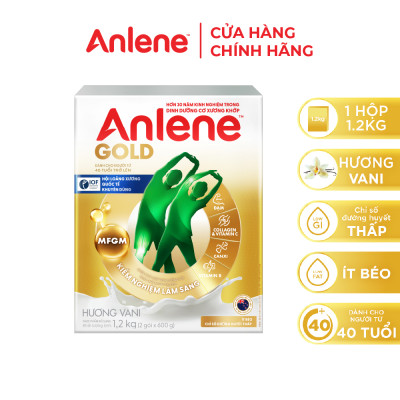 Bao bì mới - Combo 3 Sữa Bột Anlene Gold Hương Vanilla (Hộp giấy 1200g) - Tặng ấm đun Điện Quang