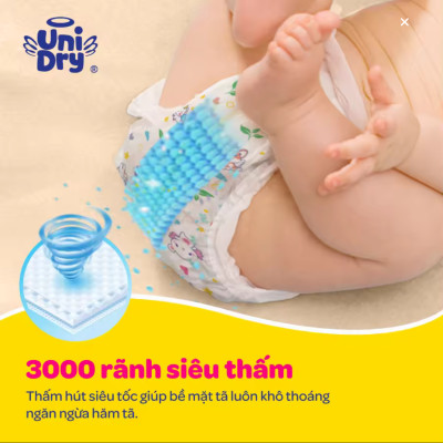 Tặng thêm 4 miếng Bên Trong - Tã Quần UniDry L68 +4 Siêu Khô Thoáng Cho Bé Từ 9-14 kg - Date luôn mới