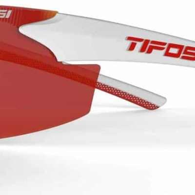 Kính mát thể thao Unisex Tifosi Track - Gọng White / Red, Tròng Smoke Red