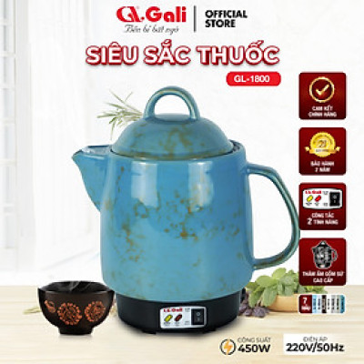 Ấm sắc thuốc Gali 3.3L GL-1800 sắc tự động có chuông báo. Hàng nhập khẩu chính hãng, bảo hành 24 tháng.