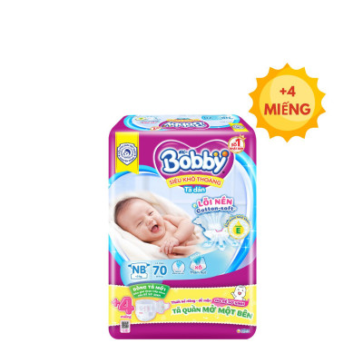 Tã dán sơ sinh êm mềm khô thoáng Bobby