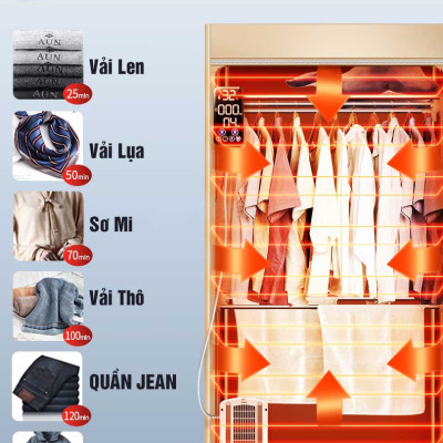Tủ Sấy Quần Áo SOWUN SW869S Cảm Ứng 1 Chạm, Công Nghệ Ion Âm Khử Khuẩn Và Sấy Tối Đa 30kg Quần Áo