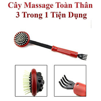 Cây Massage Toàn Thân 3 Trong 1 Gãi Lưng, Massage Đầu Và Đấm Bóp