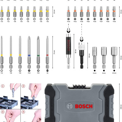 BỘ DỤNG CỤ 43 MÓN (MỚI) BOSCH 2607017164 - HÀNG CHÍNH HÃNG