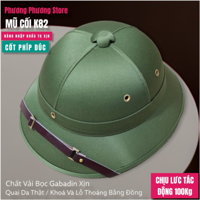 MŨ CỐI ARMY K82 XỊN MŨ CỐI VẢI BỌC GABADIN QUAI DA THẬT LÒNG CỐT PHÍP ĐÚC NGUYÊN KHỐI CAO CẤP