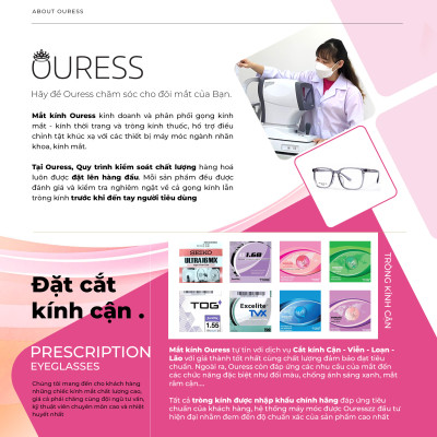 Gọng kính cận/viễn/loạn/lão 0303 nhựa thời trang cao cấp nam nữ siêu nhẹ siêu bền mắt kính OURESS