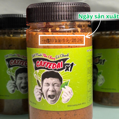 Sốt Muối Tiêu Chay Lá Chanh CayTeDai X1 - Sốt Ăn Liền Lâm Vlog Caytedai Hương Vị Chua Cay Mặn Ngọt Hài Hòa, Phù Hợp Ăn Vặt & Bữa Chính