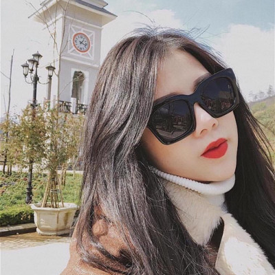 Kính mát Nam thời trang Mắt vuông basic Full Đen