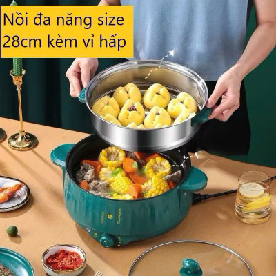 Nồi Lẩju Điện Đa Năng 2 Tầng Loại Xịn – Hấp Xào Nấu Tiện Lợi, Dùng Cả Gia Đình, ĐÈN TRANG TRÍ, ĐỒNG HỒ VẠN NIÊN