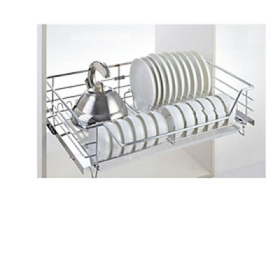 Giá Bát Đĩa Inox Nan Âm Tủ Gắn Cánh Ray Giảm Chấn EUROGOLD (EG62) - Hàng chính hãng