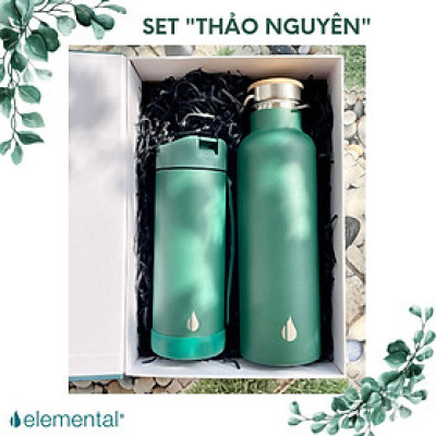 [Quà tặng cao cấp-Thương hiệu Mỹ] Bình giữ nhiệt Elemental, set quà Thảo Nguyên,quà tặng ý nghĩa dành tặng người thương