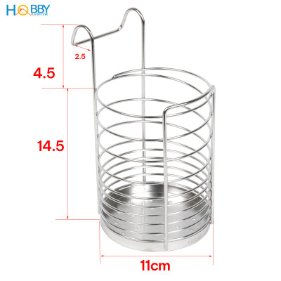 Ống để đũa muỗng có móc treo inox 304 size lớn Hobby home decor OD3
