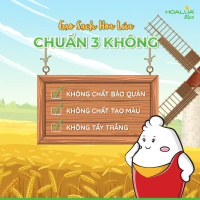 Gạo Hoa Lúa Xanh - Túi 2kg - Tơi xốp, mềm cơm, dẻo ít, thơm nhẹ