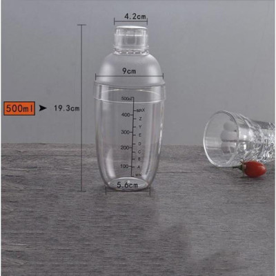 Combo bộ dụng cụ pha chế 7 món (ca 500-250-100ml, thìa nâu 10g, thìa khuấy inox, shaker 530-700ml)