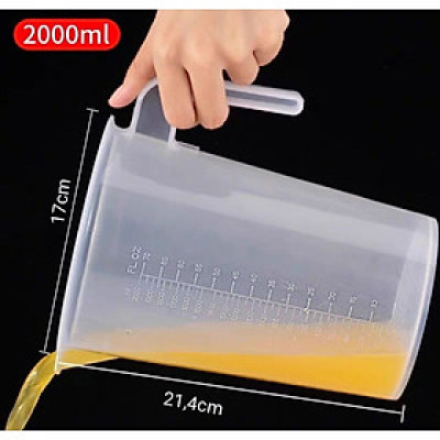 Bộ 2 ca đông có vạch chia 2 lít nhựa dày chịu lực chịu nhiệt.