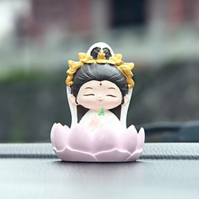 Tượng Phật Quan Âm Ban Phước Đế Gỗ Hoa Sen Trang Trí_ Hàng chính hãng