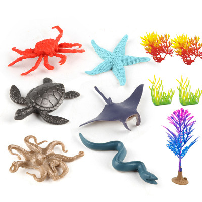 Bộ 6 đồ chơi sinh vật biển size lỡ: Rùa, cua, sao biển, cá đuối, lươn, bạch tuộc